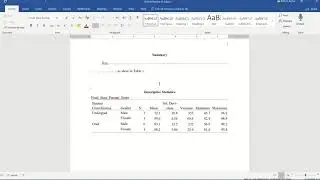 SPSS output Table in APA Format
