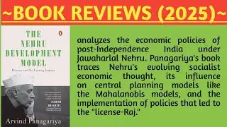 Book Reviews 2025 | India's Economic Development Model | Nehru Model Mahalnobis Model #upscexam 