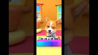 🎹🐶 Watch this cute cartoon pup tickle the keys and make some paw-some music! 🐾🎶