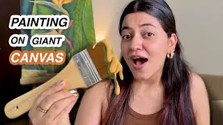 Painting on Giant Canvas 😱 Will I FAIL? 🎨 P2