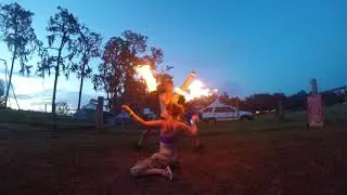 Ann and Shoen fire poi at Earthdance florida 2017