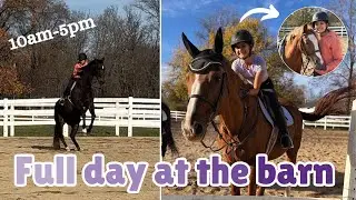 Full day at the barn!  @Itsthat1equestrian @Eva-v5m2u @Olivia-nr9vm @Anyas_eq @LilsEquine