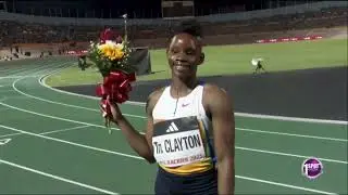 Тина Клейтон побеждает в женском забеге на 100 метров на Гран-при Tia Clayton Pull Up Racers 2025