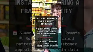 Instacart is hiring a Fraud & Identity Specialist (Contract) Hiring Immediately Work from Home Job