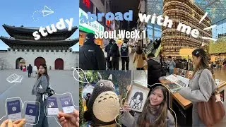 FIRST WEEK STUDYING ABROAD IN SEOUL KOREA! new years, sk global dorm tour, caricature, shopping vlog