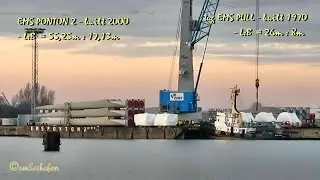 tug EMS PULL CQJD IMO 7017909 with barge EMS PONTON 2 Schlepper mit Ponton in Emden