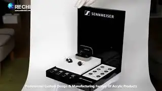 RECHI |Custom Counter Acrylic Display Factory| Acrylic Bluetooth Earphone Retail POS Display Stand