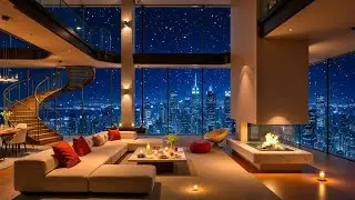 Relaxing Winter Jazz in a Luxury Apartment ❄ Piano Jazz with Fireplace Sound for Working & Study