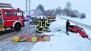Korbach: Vier Verletzte bei Gl&auml;tteunfall auf der Umgehung