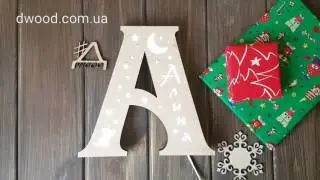 Led светильник из дерева в форме буквы А - Алина