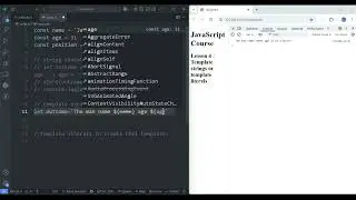 Template Strings  or Template Literals. JavaScript lesson: 4