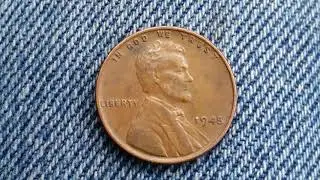 1945 WHEAT PENNY: NO MINT MARK (1,040,000 PRODUCED) 95% COPPER
