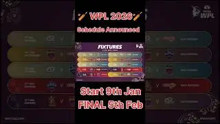 🥳😱❤️&zwj;🔥 WPL Schedule Announced 🥳❤️&zwj;🔥 | Officially Announced WPL schedule