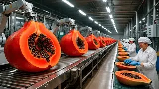 Inside a Modern Papaya Factory | From Farm to Dessert (Full Process)