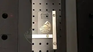 Metal bottle openers on the #fiberlaser Contact us for all your #customdrinkware & #engraving #asmr