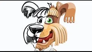 Dog Vector Cartoon Character - Pinky Funk
