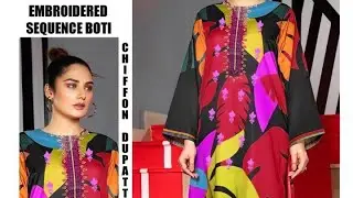 Mix brand copy Master copy replica lawn with chiffon dupatta 90/70 Quality