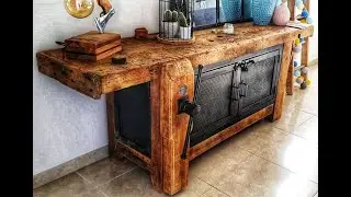 FABRIQUER UN MEUBLE INDUSTRIEL AVEC UN ANCIEN ETABLI DIY
