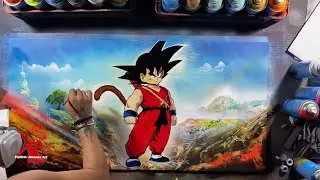 Goku kid spray paint art