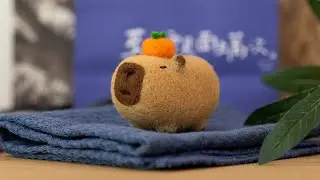 DIY Wool Felt Lying Capybara Tutorial | Adorable Orange-Topped Capybara Figurine for Beginners