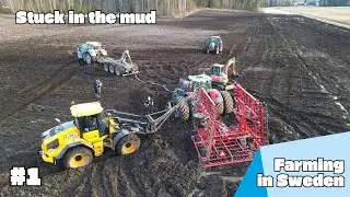 Massey-Ferguson 8740 | STUCK IN THE MUD in Sweden | Farming in Sweden #1