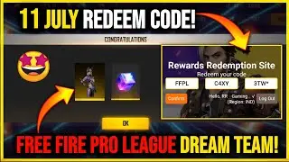 FREE FIRE PRO LEAGUE DREAM TEAM DAY 6 REDEEM CODE 11th JULY