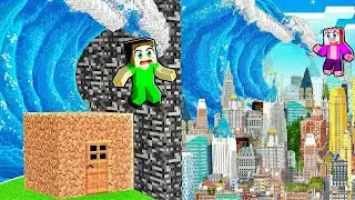 10 Sekund vs 1 Hodina TSUNAMI Stavebn&iacute; CHALLENGE v Minecraftu!