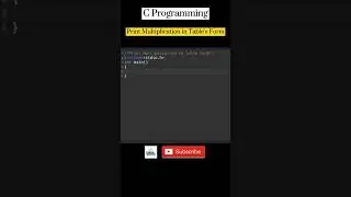 C Programming| Print Multiplication in Table's Form| #cprogramming  #programming  #coding  #shorts