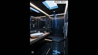 LED Lighting & Starry Ceiling &ndash; Futuristic Bathroom Decor Ideas #shortsvideo