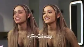 Ariana Grande with Pete Davidson's Face Deepfake Interview Side by Side