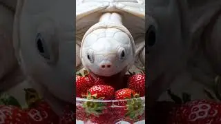 This Turtle Eating a Strawberry Will Melt Your Heart 😍🍓🐢#ASMR #Turtle, #CuteAnimals, #Strawberry