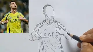 Cristiano Ronaldo Pencil Art  Jersey + Face Drawing