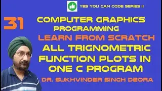 Computer Graphics : Lesson 31 Plot sin, cos, tan (C Program) 2020 #ugc #net #mdu #sukhvinder #deora