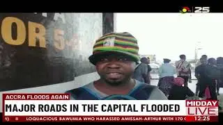 Accra Floods Again: Commuters Stranded As Capital Floods