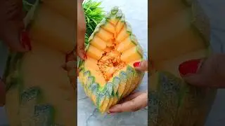 Simple Mastmelon 🍈 Carving Cutting Design Skill #shots #cuttingskills #melon #carving #fruitcutting