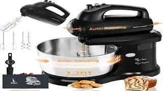Stand Mixer Hand Mixer Kitchen Electric 2 IN 1 3.2 QT Auto Rotating Bowl