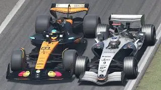 Oscar Piastri vs Kimi Räikkönen | 2025 McLaren MCL39 vs 2005 McLaren MP4-20 | F1 at Monza