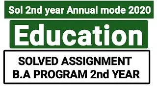 DU-SOL Assignment solutions || Education || BA 2nd year || NCWEB || Assignment || pi study circle