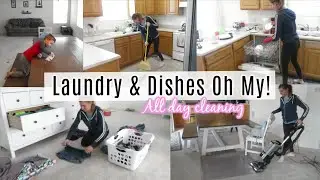 ALL DAY CLEAN WITH ME 2020 // LOTS OF LAUNDRY AND DIRTY DISHES! // THE JOYFUL MOM