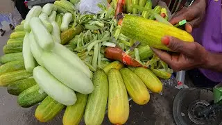 Garden Fresh & Healthy Masala Cucumber Delicious Street Food Sosha and Jhal Muri 10 Taka Only!
