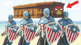 GTA 5 - COFFIN DANCE MEME SPIDERMAN HULK vs CAPTAIN AMERICA FUNNY FAILS