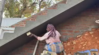 Plastering Techniques _Staircase Bottom Ceiling Accurately Plastering With Cement |Cement Plaster