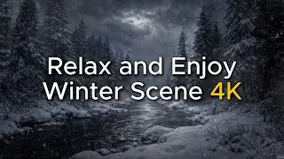 Winter Night Snowfall ❄️ Cozy Forest Ambience | Live Wallpaper | Fall Asleep Fast | 4K