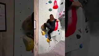 Yellow holds, red tape #bouldering #climbing #beta