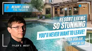 Stunning Pool & Spa Combo w/ Water Fountain | Luxury Homes | The Estates at Lincoln, CA