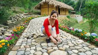 120 Days Alone BUILD LOG CABIN - Building Road Into The Farm, Planting Flowers