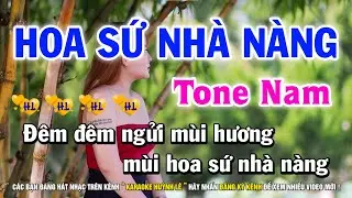 Karaoke Hoa Sứ Nhà Nàng - Tone Nam Dm | Nhạc Sống Beat Hay Dễ Hát