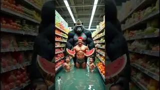 ❤️ Evolution of Gorilla: Wrestler having lovely time with kids😍✅#cat #cute #love #shorts
