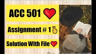 ACC501 Assignment 1 Solution Fall 2022 with file