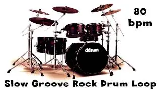 Slow Groove Rock Drum Loop 80 bpm